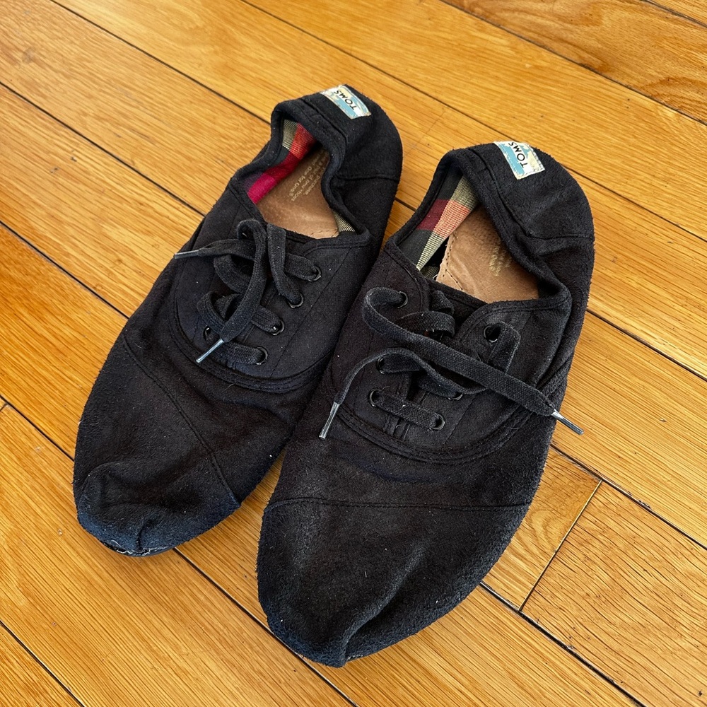 Tom’s Shoes Cordones Twill Slip On Black Lace Up - Men’s Size 13